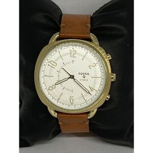 Fosssil FTW1201 Women's Brown Leasther Analog White Dial Hybrid Smartwatch XX697